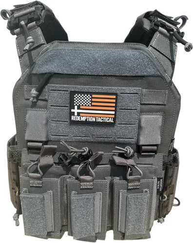 Vista 14 de Redemption Crusader 2.0 Chaleco Molle con Hebilla de Liberación Rápida para Airsoft con Lados de Tamaño Ajustable y Triple Bolsillo