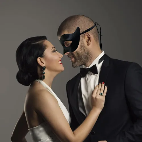 Vista 7 de Exlinonline Máscara de mascarada para hombres, máscara de Mardi Gras, para Halloween, fiesta veneciana, para hombre, diseño elegante negro