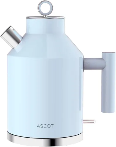 Vista 9 de ASCOT Hervidor eléctrico, interior de acero inoxidable de 1,5 L, sin plástico, 1500 W de ebullición rápida, diseño retro, apagado automático