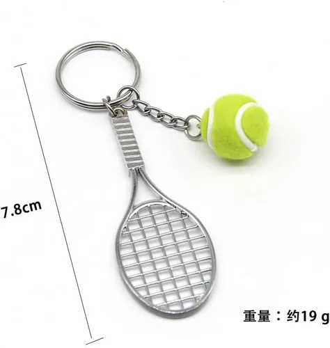 Vista 3 de Mini llavero lindo de fútbol, bolos, tenis, béisbol para hombres, mujeres, niños y niñas