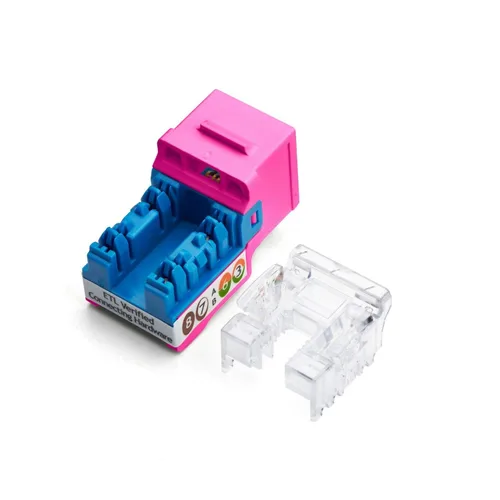 Vista 43 de TRUE CABLE Conector Keystone Cat5e, sin blindaje (UTP), perforado de 90 grados, PoE++ (4PPoE) 100W, certificación UL, verificado ETL, certificado