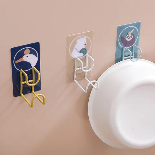 Vista 5 de Toallero, ganchos de pared, organizador de baño, toalleros para baño, bonitos ganchos montados en la pared, gancho giratorio de 360°, almacenamiento