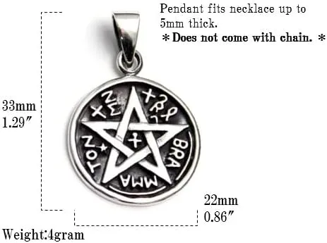 Vista 4 de COSUMOSU Sterling Silver tetragrammaton Pentacle Star Eliphas Levis Pendant