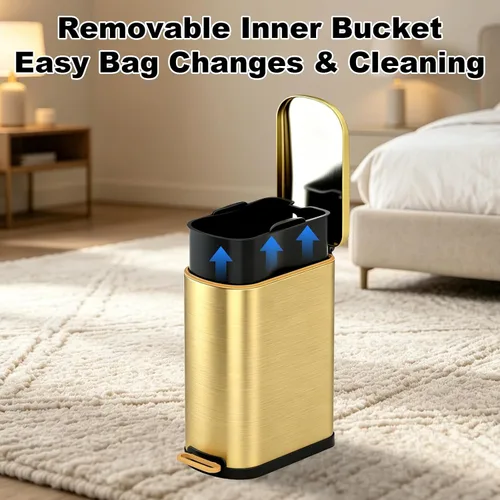 Vista 5 de SYNCVIBE Bote de basura Gold 28