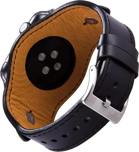 Vista 3 de Brazalete de cuero compatible con Apple Watch Band iWatch Series 8 7 6 5 4 3 2 1 SE Ultra de 1.496 in, 1.575 in, 1.614 in, 1.732 in, 1.654 in, 1.772