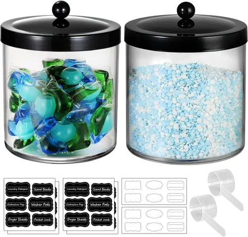 Vista 11 de SheeChung Tarro de Boticario Premium - Recipiente Contenedor Grande de Plástico Transparente de 50 Oz. con Tapa de Acero Inoxidable a Prueba