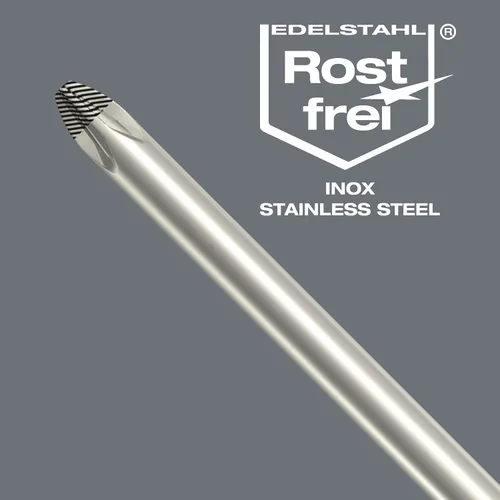 Vista 6 de Wera 05032030001 Kraftform - Destornillador Pozidriv inoxidable 3355 PZ, punta láser, cabeza PZ 0, longitud de hoja de 2-3/8 pulgadas