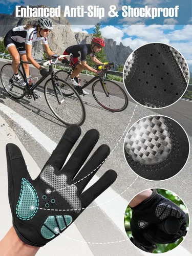 Vista 3 de COFIT Guantes de ciclismo antideslizantes para hombres y mujeres, guantes transpirables para pantalla táctil, guantes de bicicleta de montaña