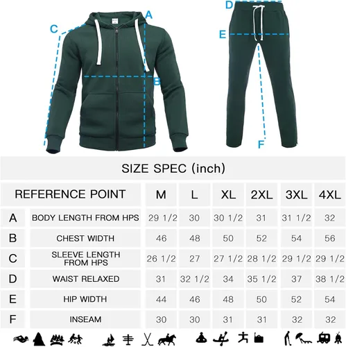 Vista 6 de Xmgelp Conjunto deportivo con capucha para hombre de 2 piezas, casual, con cierre completo