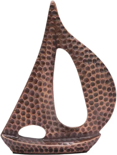 Vista 2 de Juego de 2 veleros de metal forjado a mano, arte náutico, escultura de yate para decoración, estante de oficina en casa, decoración de sala de estar