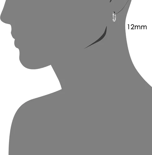 Vista 4 de Aretes redondos clásicos de oro blanco de 14K sin extremos