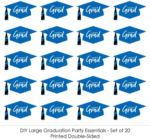 Vista 5 de Big Dot of Happiness Best is Yet to Come - Gorro de graduación para decoración de graduación, 20 unidades, Azul, negro, blanco