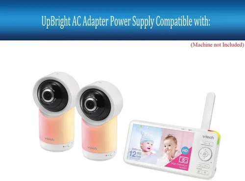 Vista 3 de UpBright Adaptador de 5 V CA/CC compatible con Vtech RM5766HD RM5766-2HD RM57662HD 5 "Smart Wi-Fi 2K Pan & Tilt Video Baby Monitor RM 5766 Unidad BU