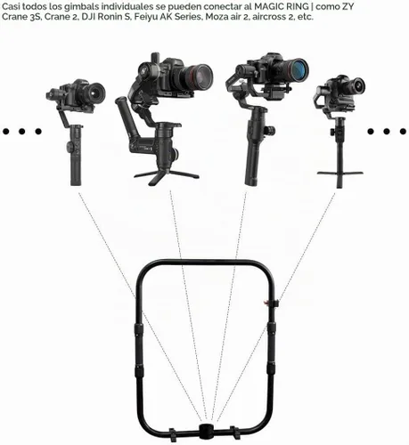 Vista 3 de DF DIGITALFOTO Agarre de anillo de mano, anillo de manillar doble con adaptador de engranajes compatible con ZHIYUN Crane 3S Stabilizer/Ronin S