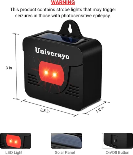 Vista 3 de Coyote Disuasorio Solar Depredador Control Light Deer Repelente Dispositivo repelente de ciervos para animales nocturnos Zorro Skunk Raccoon
