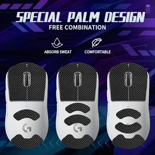 Vista 3 de Cinta de agarre antideslizante para mouse compatible con Logitech G PRO X SuperlightSuperlight 2, mouse inalámbrico para juegos, absorción de sudor