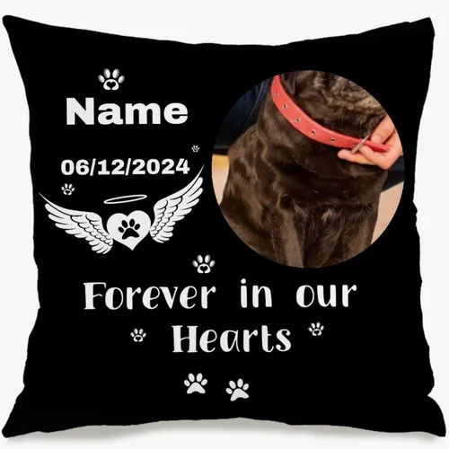 Vista 6 de One Photo Personalized Throw Pillow Case Where Your uploaded Image and Text Form a Unique Home décor Piece That Provides Warm Emotional Value and