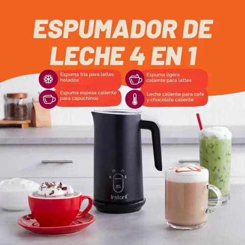 Vista 2 de Espumador de leche Instant Pot, vaporizador eléctrico 4 en 1, fabricante de espuma caliente y fría automática de 10 oz/295 ml y calentador de leche
