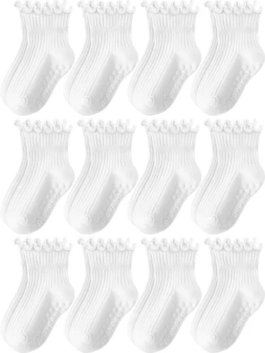 Vista 18 de Calcetines para niñas pequeñas, paquete de 12 calcetines de algodón para bright rainbow