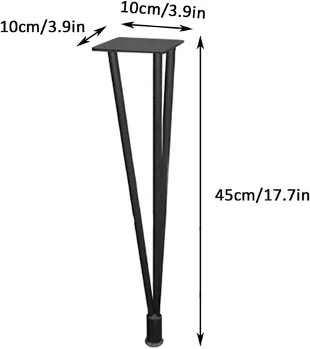 Vista 2 de Patas ajustables de metal para muebles, patas de mesa de centro, 3 varillas, ajustables de 0 a 0.394 in, para escritorio, mesa de comedor, mesa