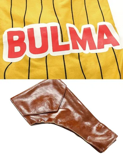 Vista 7 de Cosplayfm Disfraz de anime para mujer vestido amarillo con bufanda y cinturón
