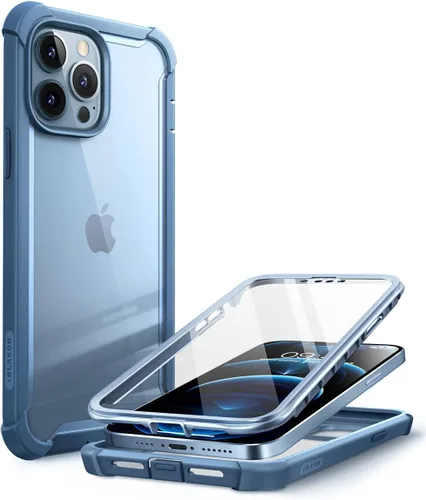 Vista 12 de i-Blason Ares - Funda para iPhone 13 Pro Max de 6.7 pulgadas [protector de pantalla integrado] [protección de grado militar] Funda transparente