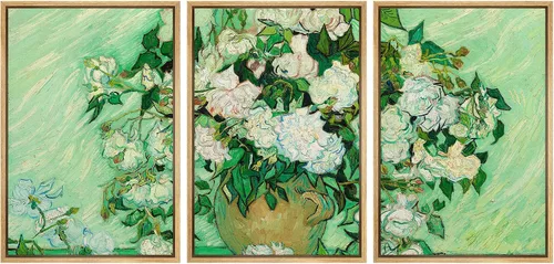 Vista 182 de wall26 Lienzo enmarcado para pared, juego de arte con flores de almendra de Vincent Van Gogh, naturaleza, ilustraciones de área silvestre, bellas