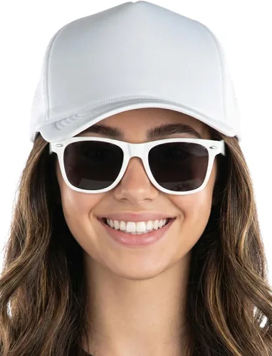 Vista 61 de Funky Junque Sombrero de camionero ligero Snapback de espuma de malla en Negro/Negro