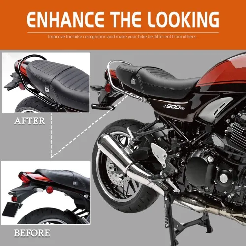 Vista 4 de Motocicleta grande de acero trasero asiento pillion barra de agarre manual carril mango cola para Ka.wasaki Z900RS Z900 RS 2018 2019 2020 2021 2022