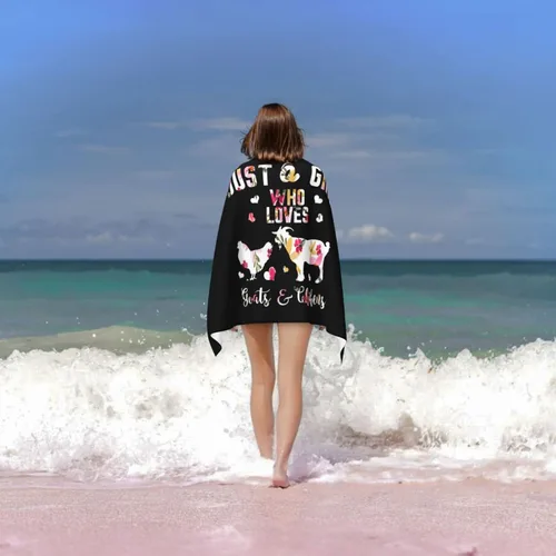 Vista 7 de Just A Girl Who Loves Goats Chickens - Toalla de playa absorbente para baño, toallas de playa de gran tamaño, súper 32 x 52 pulgadas
