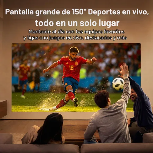 Vista 6 de Aurzen Roku TV D1R Cube - Proyector inteligente para exteriores con WiFi
