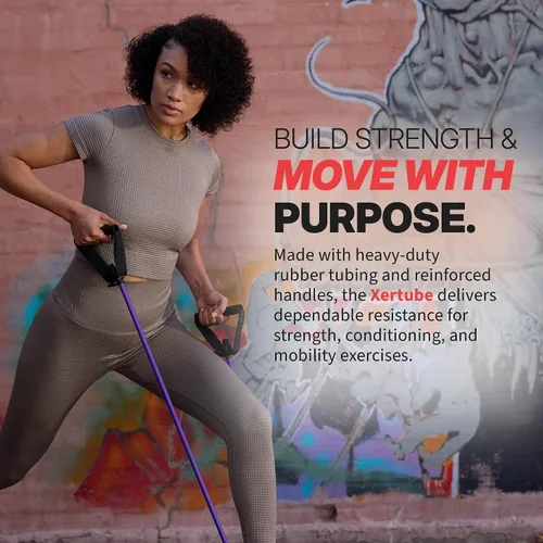 Vista 2 de SPRI Xertube Resistance Bands with Handles – All Exercise Cords Sold Separately with Home Gym Workout Fitness Door Anchor Attachment Option