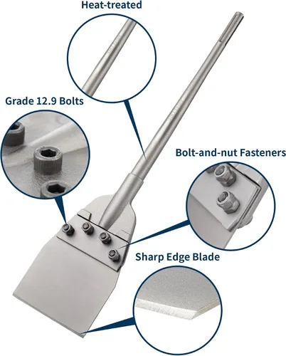 Vista 2 de Firecore - Rascador de suelo SDS Max de 6 pulgadas, herramienta de cincel de extracción Thinset para taladro de martillo giratorio, brocas de pala