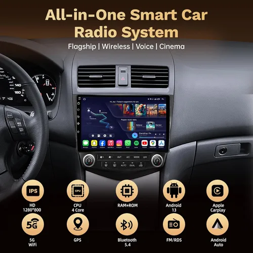 Vista 6 de [4 GB+64 GB] Radio de coche estéreo para Honda Accord 7th 2003 2004 2005