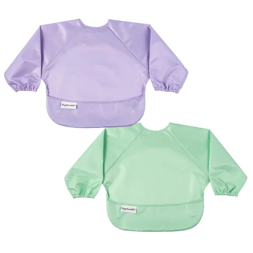 Vista 27 de Tiny Twinkle Babero de manga larga para bebés y niños pequeños Paquete de 2 baberos impermeables para comer, lavable a máquina y artículos