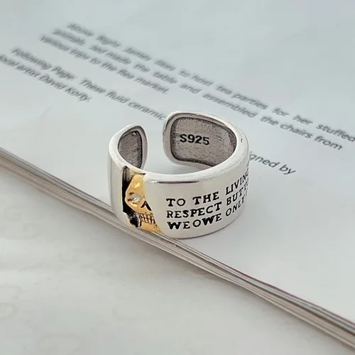 Vista 216 de Anillo de plata de ley 925, minimalista, ajustable, hecho a mano, para mujeres y niñas