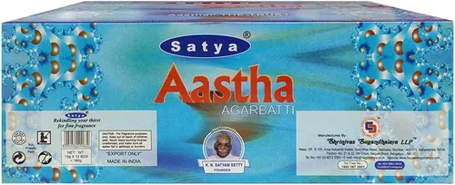 Vista 5 de Aastha - Varillas de incienso y soporte para varillas de incienso, paquete Insence Insense Satya