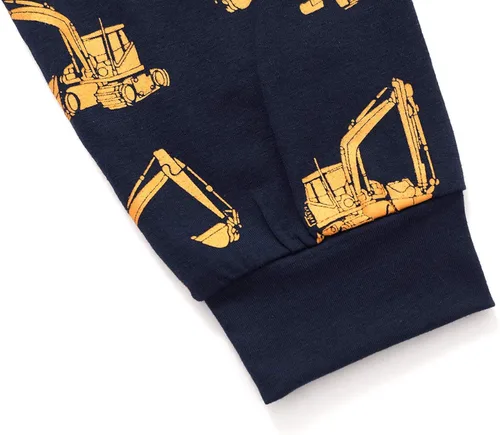 Vista 6 de Little Hand Pijamas de algodón para niños pequeños, conjunto de pijamas de manga larga para excavadora