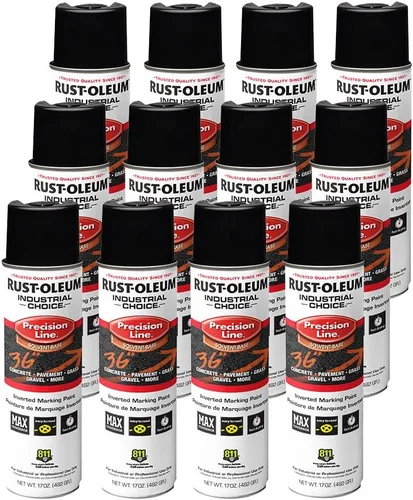 Vista 41 de Rust-Oleum 203035-12PK Pintura en aerosol invertida industrial a base de agua, 17 onzas, naranja alerta APWA, paquete de 12 unidades APWA Alerta
