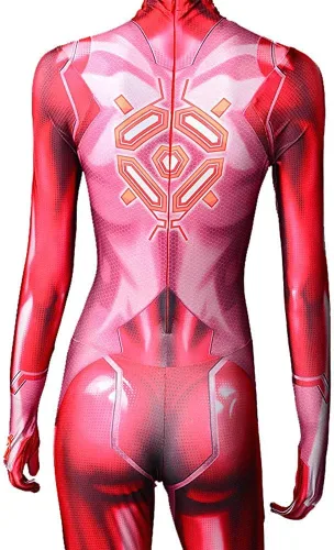 Vista 6 de Cosplay Life Disfraz de cosplay de Samus Zero Suit Disfraz de Metroid para cosplay, Halloween, sesiones de fotos Traje corporal de tela de licra