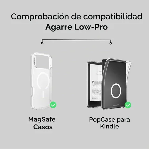 Vista 9 de PopSockets Agarre Low-Pro para MagSafe, perfil delgado, color negro