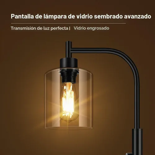 Vista 6 de Lámpara de pie regulable BoostArea, lámpara de pie con pantalla de vidrio, bombilla LED de 6 W incluida, lámpara de pie moderna, lámpara LED