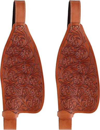 Vista 4 de CHALLENGER Horse Western Leather Replacement Saddle Fenders Pair 52FenderV