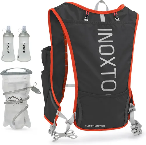 Vista 7 de INOXTO Running Hydration Vest Backpack,Lightweight Insulated Pack with 1.5L Water Bladder Bag Daypack for Hiking Trail Running Cycling Race Marathon