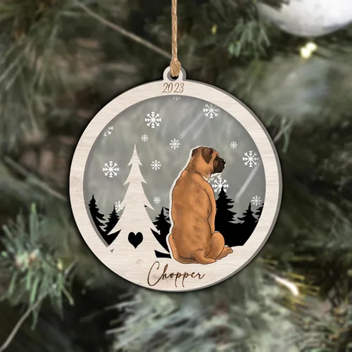 Vista 273 de Nazenti Adorno de Navidad conmemorativo personalizado, regalo personalizado de recuerdo de perro, condolencias por pérdida de mascotas, sabueso