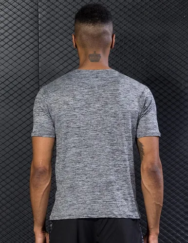 Vista 4 de Paquete de 5 camisetas de manga corta con cuello redondo y de secado rápido para hombre camisetas deportivas para correr entrenar o ir al gimnasio