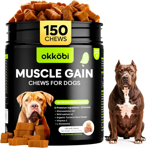 Vista 8 de Masticables 11 en 1 para Ganancia Muscular - Suplementos de Aumento de Peso para Perros con Alta Proteína y Aminoácidos - Constructor Muscular