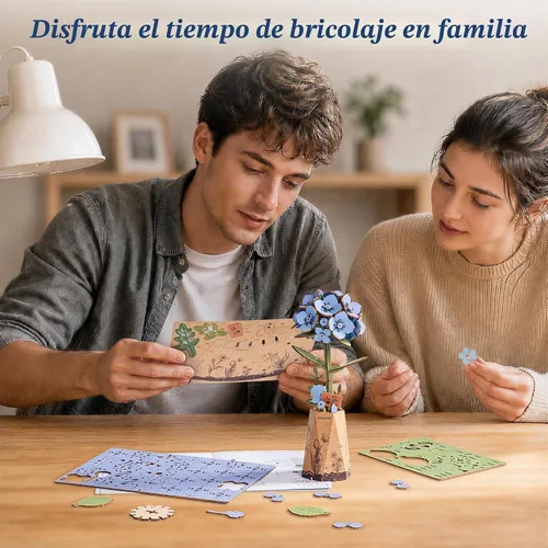 Vista 7 de rowood Kits de artesanía de flores de madera rompecabezas 3D para adultos