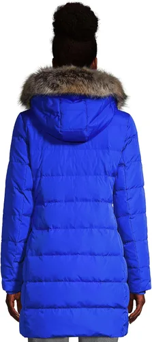 Vista 2 de Lands End - Abrigo con capucha largo de invierno y grado de relleno de 600 en capacidad de aislamiento térmico para mujer