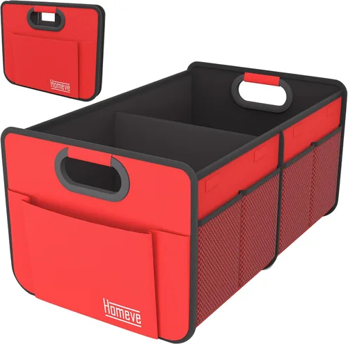 Vista 21 de Homeve Organizador de maletero de coche, organizador plegable de múltiples compartimentos, negro, 2 compartimentos, pequeño